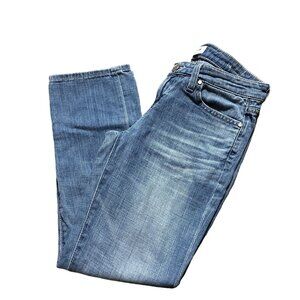 Big Star Kate Crop Jeans Size 14 Blue Denim Womens Casual Wear